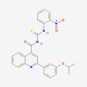 molecular formula C26H22N4O4S B4340504 N-{[2-(3-ISOPROPOXYPHENYL)-4-QUINOLYL]CARBONYL}-N'-(2-NITROPHENYL)THIOUREA 