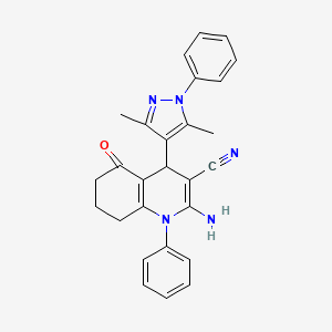 2-amino-4-(3,5-dimethyl-1-phenyl-1H-pyrazol-4-yl)-5-oxo-1-phenyl-1,4,5,6,7,8-hexahydro-3-quinolinecarbonitrile