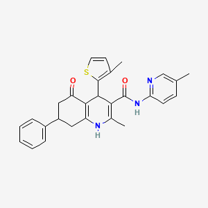 2-methyl-N-(5-methyl-2-pyridinyl)-4-(3-methyl-2-thienyl)-5-oxo-7-phenyl-1,4,5,6,7,8-hexahydro-3-quinolinecarboxamide