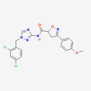 N-[1-(2,4-dichlorobenzyl)-1H-1,2,4-triazol-3-yl]-3-(4-methoxyphenyl)-4,5-dihydro-5-isoxazolecarboxamide