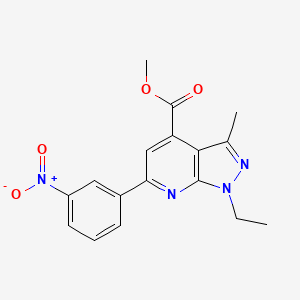 methyl 1-ethyl-3-methyl-6-(3-nitrophenyl)-1H-pyrazolo[3,4-b]pyridine-4-carboxylate