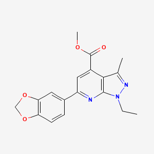 methyl 6-(1,3-benzodioxol-5-yl)-1-ethyl-3-methyl-1H-pyrazolo[3,4-b]pyridine-4-carboxylate