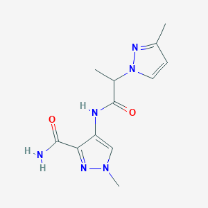 1-methyl-4-{[2-(3-methyl-1H-pyrazol-1-yl)propanoyl]amino}-1H-pyrazole-3-carboxamide