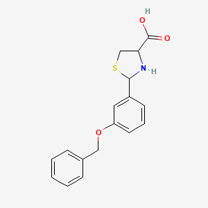 molecular formula C17H17NO3S B4340670 2-[3-(benzyloxy)phenyl]-1,3-thiazolidine-4-carboxylic acid 