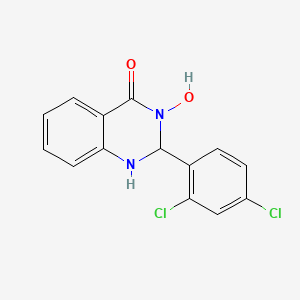 molecular formula C14H10Cl2N2O2 B4340686 2-(2,4-dichlorophenyl)-3-hydroxy-2,3-dihydroquinazolin-4(1H)-one 