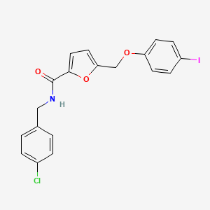 molecular formula C19H15ClINO3 B4340695 N-(4-chlorobenzyl)-5-[(4-iodophenoxy)methyl]-2-furamide 