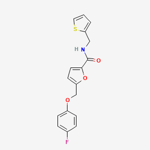 molecular formula C17H14FNO3S B4340701 5-[(4-fluorophenoxy)methyl]-N-(thiophen-2-ylmethyl)furan-2-carboxamide 