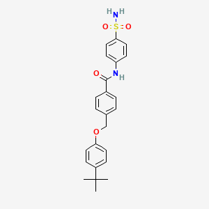 molecular formula C24H26N2O4S B4340705 4-[(4-tert-butylphenoxy)methyl]-N-(4-sulfamoylphenyl)benzamide 