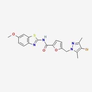 5-[(4-bromo-3,5-dimethyl-1H-pyrazol-1-yl)methyl]-N-(6-methoxy-1,3-benzothiazol-2-yl)-2-furamide