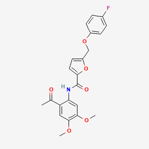 N-(2-acetyl-4,5-dimethoxyphenyl)-5-[(4-fluorophenoxy)methyl]-2-furamide