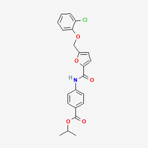 molecular formula C22H20ClNO5 B4340725 ISOPROPYL 4-[({5-[(2-CHLOROPHENOXY)METHYL]-2-FURYL}CARBONYL)AMINO]BENZOATE 