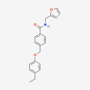 molecular formula C21H21NO3 B4340747 4-[(4-ethylphenoxy)methyl]-N-(2-furylmethyl)benzamide 