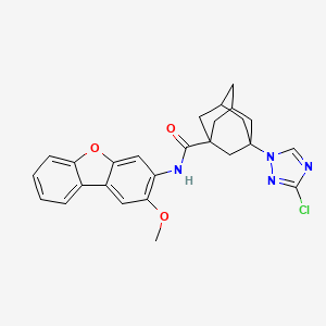 molecular formula C26H25ClN4O3 B4340760 3-(3-CHLORO-1H-1,2,4-TRIAZOL-1-YL)-N~1~-(2-METHOXYDIBENZO[B,D]FURAN-3-YL)-1-ADAMANTANECARBOXAMIDE 