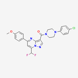 molecular formula C25H22ClF2N5O2 B4340767 [4-(4-Chlorophenyl)piperazin-1-yl][7-(difluoromethyl)-5-(4-methoxyphenyl)pyrazolo[1,5-a]pyrimidin-3-yl]methanone 