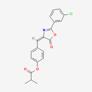 4-{[2-(3-CHLOROPHENYL)-5-OXO-1,3-OXAZOL-4(5H)-YLIDEN]METHYL}PHENYL 2-METHYLPROPANOATE