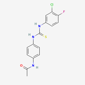 N-[4-({[(3-chloro-4-fluorophenyl)amino]carbonothioyl}amino)phenyl]acetamide