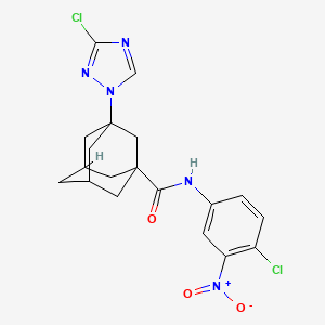 molecular formula C19H19Cl2N5O3 B4340830 N~1~-(4-CHLORO-3-NITROPHENYL)-3-(3-CHLORO-1H-1,2,4-TRIAZOL-1-YL)-1-ADAMANTANECARBOXAMIDE 