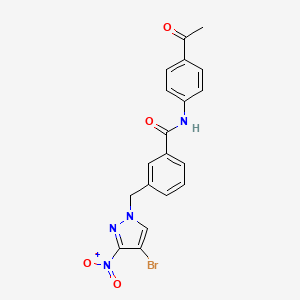 N-(4-acetylphenyl)-3-[(4-bromo-3-nitro-1H-pyrazol-1-yl)methyl]benzamide