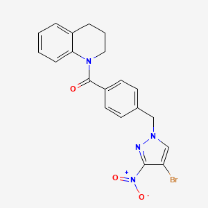 molecular formula C20H17BrN4O3 B4340853 {4-[(4-BROMO-3-NITRO-1H-PYRAZOL-1-YL)METHYL]PHENYL}[3,4-DIHYDRO-1(2H)-QUINOLINYL]METHANONE 