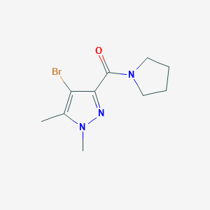 molecular formula C10H14BrN3O B4340876 4-bromo-1,5-dimethyl-3-(1-pyrrolidinylcarbonyl)-1H-pyrazole 