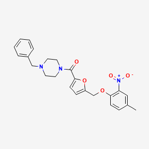 molecular formula C24H25N3O5 B4340908 (4-BENZYLPIPERAZINO){5-[(4-METHYL-2-NITROPHENOXY)METHYL]-2-FURYL}METHANONE 