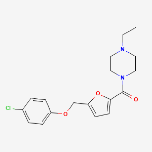 molecular formula C18H21ClN2O3 B4340913 1-{5-[(4-chlorophenoxy)methyl]-2-furoyl}-4-ethylpiperazine 