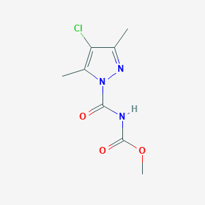 molecular formula C8H10ClN3O3 B4340925 methyl [(4-chloro-3,5-dimethyl-1H-pyrazol-1-yl)carbonyl]carbamate 