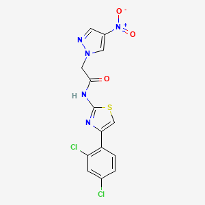 N-[4-(2,4-dichlorophenyl)-1,3-thiazol-2-yl]-2-(4-nitro-1H-pyrazol-1-yl)acetamide