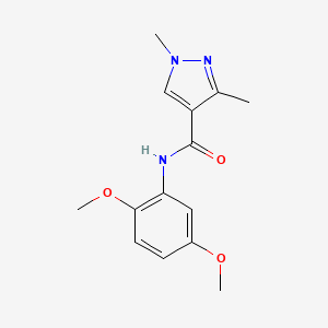 molecular formula C14H17N3O3 B4340942 N-(2,5-dimethoxyphenyl)-1,3-dimethyl-1H-pyrazole-4-carboxamide 