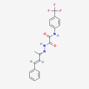 molecular formula C19H16F3N3O2 B4340952 2-[2-(1-methyl-3-phenyl-2-propen-1-ylidene)hydrazino]-2-oxo-N-[4-(trifluoromethyl)phenyl]acetamide 