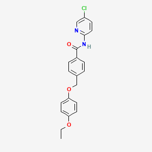 molecular formula C21H19ClN2O3 B4340967 N-(5-chloropyridin-2-yl)-4-[(4-ethoxyphenoxy)methyl]benzamide 