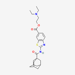 molecular formula C25H33N3O3S B4340968 2-(diethylamino)ethyl 2-[(1-adamantylcarbonyl)amino]-1,3-benzothiazole-6-carboxylate 