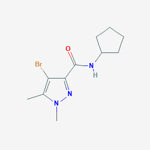 molecular formula C11H16BrN3O B4340981 4-BROMO-N~3~-CYCLOPENTYL-1,5-DIMETHYL-1H-PYRAZOLE-3-CARBOXAMIDE 