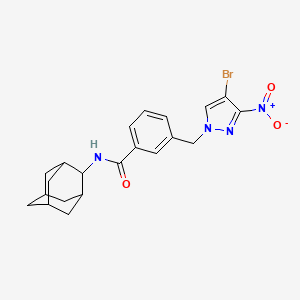 molecular formula C21H23BrN4O3 B4340982 N-(2-ADAMANTYL)-3-[(4-BROMO-3-NITRO-1H-PYRAZOL-1-YL)METHYL]BENZAMIDE 