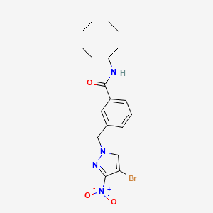 3-[(4-bromo-3-nitro-1H-pyrazol-1-yl)methyl]-N-cyclooctylbenzamide