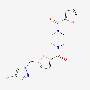 molecular formula C18H17BrN4O4 B4341005 {5-[(4-BROMO-1H-PYRAZOL-1-YL)METHYL]-2-FURYL}[4-(2-FURYLCARBONYL)PIPERAZINO]METHANONE 