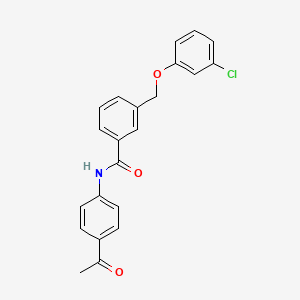 molecular formula C22H18ClNO3 B4341013 N-(4-acetylphenyl)-3-[(3-chlorophenoxy)methyl]benzamide 