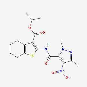 isopropyl 2-{[(1,3-dimethyl-4-nitro-1H-pyrazol-5-yl)carbonyl]amino}-4,5,6,7-tetrahydro-1-benzothiophene-3-carboxylate