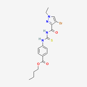 molecular formula C18H21BrN4O3S B4341060 butyl 4-[({[(4-bromo-1-ethyl-1H-pyrazol-3-yl)carbonyl]amino}carbothioyl)amino]benzoate 