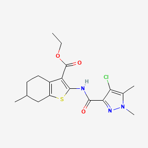 ethyl 2-{[(4-chloro-1,5-dimethyl-1H-pyrazol-3-yl)carbonyl]amino}-6-methyl-4,5,6,7-tetrahydro-1-benzothiophene-3-carboxylate