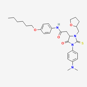 molecular formula C30H40N4O4S B4341092 2-[1-[4-(DIMETHYLAMINO)PHENYL]-5-OXO-3-(TETRAHYDRO-2-FURANYLMETHYL)-2-THIOXO-4-IMIDAZOLIDINYL]-N~1~-[4-(HEXYLOXY)PHENYL]ACETAMIDE 