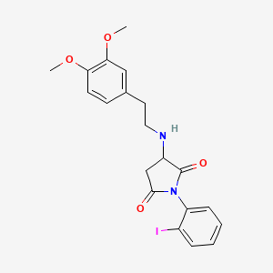 molecular formula C20H21IN2O4 B4341101 3-[(3,4-dimethoxyphenethyl)amino]-1-(2-iodophenyl)dihydro-1H-pyrrole-2,5-dione 