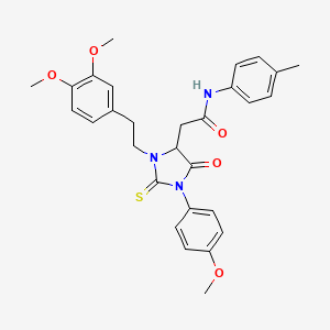 molecular formula C29H31N3O5S B4341122 2-[3-[2-(3,4-dimethoxyphenyl)ethyl]-1-(4-methoxyphenyl)-5-oxo-2-thioxo-4-imidazolidinyl]-N-(4-methylphenyl)acetamide 