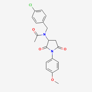 molecular formula C20H19ClN2O4 B4341156 N~1~-(4-CHLOROBENZYL)-N~1~-[1-(4-METHOXYPHENYL)-2,5-DIOXOTETRAHYDRO-1H-PYRROL-3-YL]ACETAMIDE 