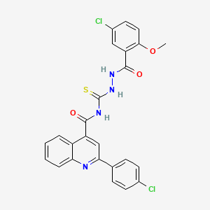 N~4~-{[2-(5-CHLORO-2-METHOXYBENZOYL)HYDRAZINO]CARBOTHIOYL}-2-(4-CHLOROPHENYL)-4-QUINOLINECARBOXAMIDE