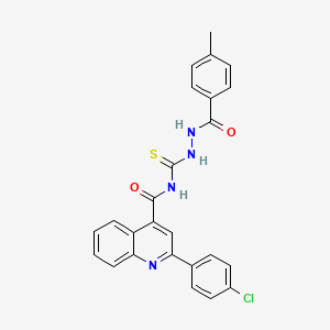 2-(4-chlorophenyl)-N-{[2-(4-methylbenzoyl)hydrazino]carbothioyl}-4-quinolinecarboxamide