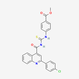 molecular formula C25H18ClN3O3S B4341198 METHYL 4-{[({[2-(4-CHLOROPHENYL)-4-QUINOLYL]CARBONYL}AMINO)CARBOTHIOYL]AMINO}BENZOATE 