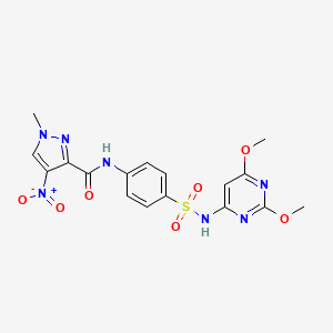 N-(4-{[(2,6-dimethoxy-4-pyrimidinyl)amino]sulfonyl}phenyl)-1-methyl-4-nitro-1H-pyrazole-3-carboxamide