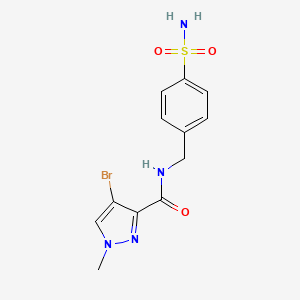 molecular formula C12H13BrN4O3S B4341232 N-[4-(aminosulfonyl)benzyl]-4-bromo-1-methyl-1H-pyrazole-3-carboxamide 