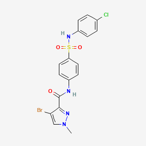 molecular formula C17H14BrClN4O3S B4341238 4-BROMO-N~3~-{4-[(4-CHLOROANILINO)SULFONYL]PHENYL}-1-METHYL-1H-PYRAZOLE-3-CARBOXAMIDE 